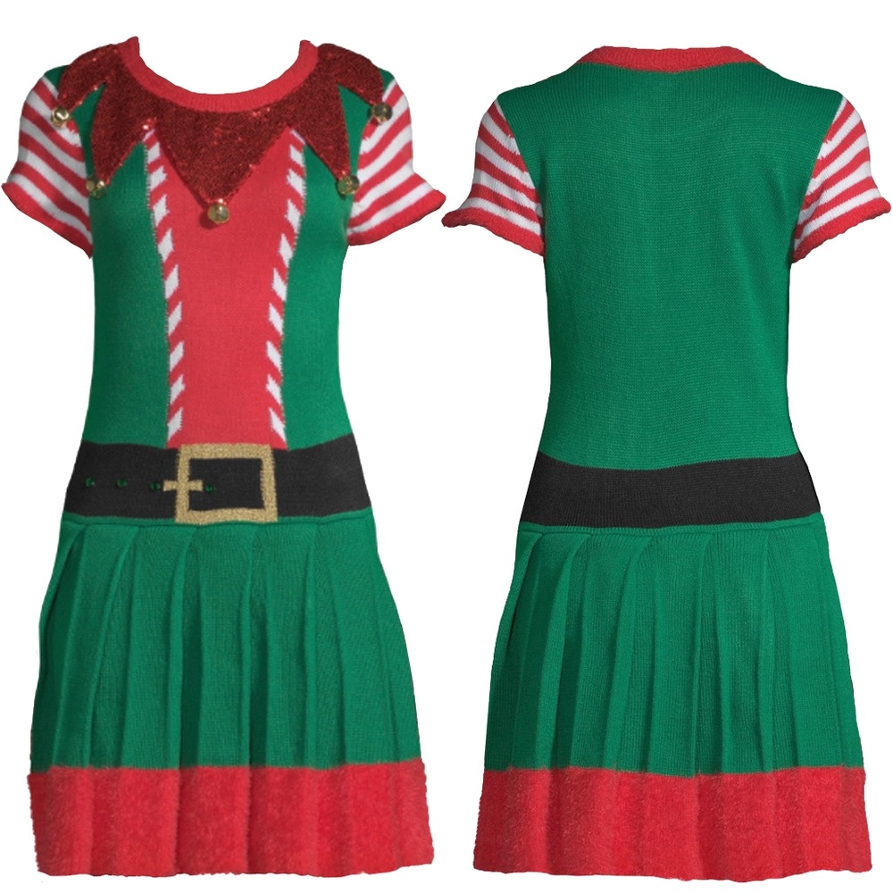 Size XL Sexy Christmas Elf Sweater Dress